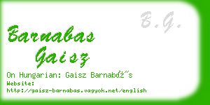 barnabas gaisz business card